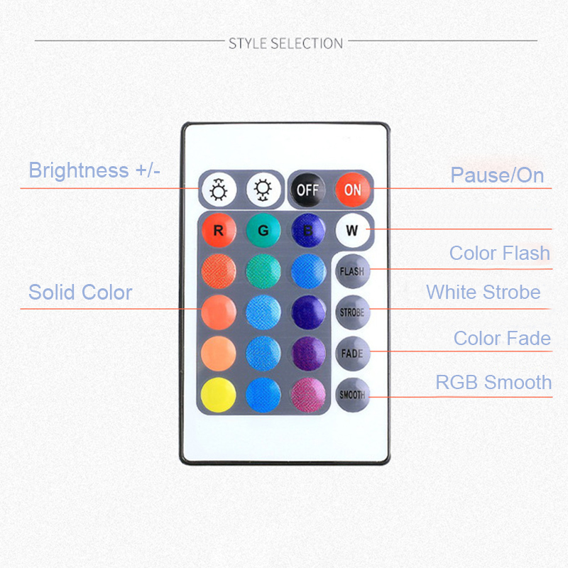 LE 44 Key Remote Controller of RGB LED Strip, Static, Flash