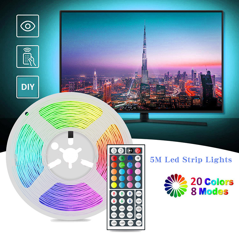 5M Smart Remote 5050 RGB LED Strip Light Kit - Flexible Multi