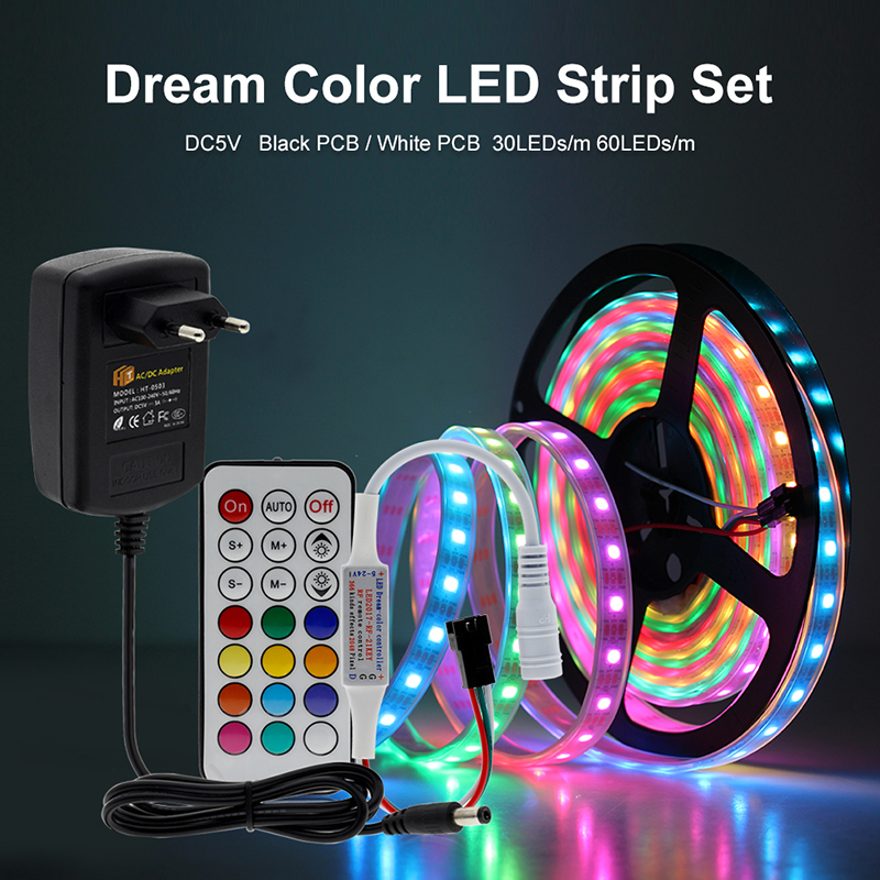 RGB LED Strip SMD5050, WS2812B (with controls, IP20, 5 V, 30 LEDs/m, 5 m) -  ToolBoom