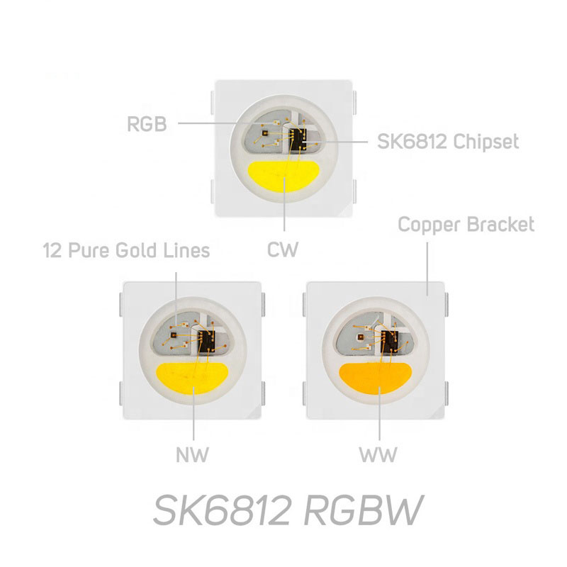 Geneigd zijn Sta in plaats daarvan op handelaar SK6812 RGBW/WWA 30LEDS/M DC5V 10MM-Wide Digital Intelligent Addressable LED  Strip Lights - 5m/16.4ft per roll [SK6812-RGBW/WWA-30W10] - $31.98 :