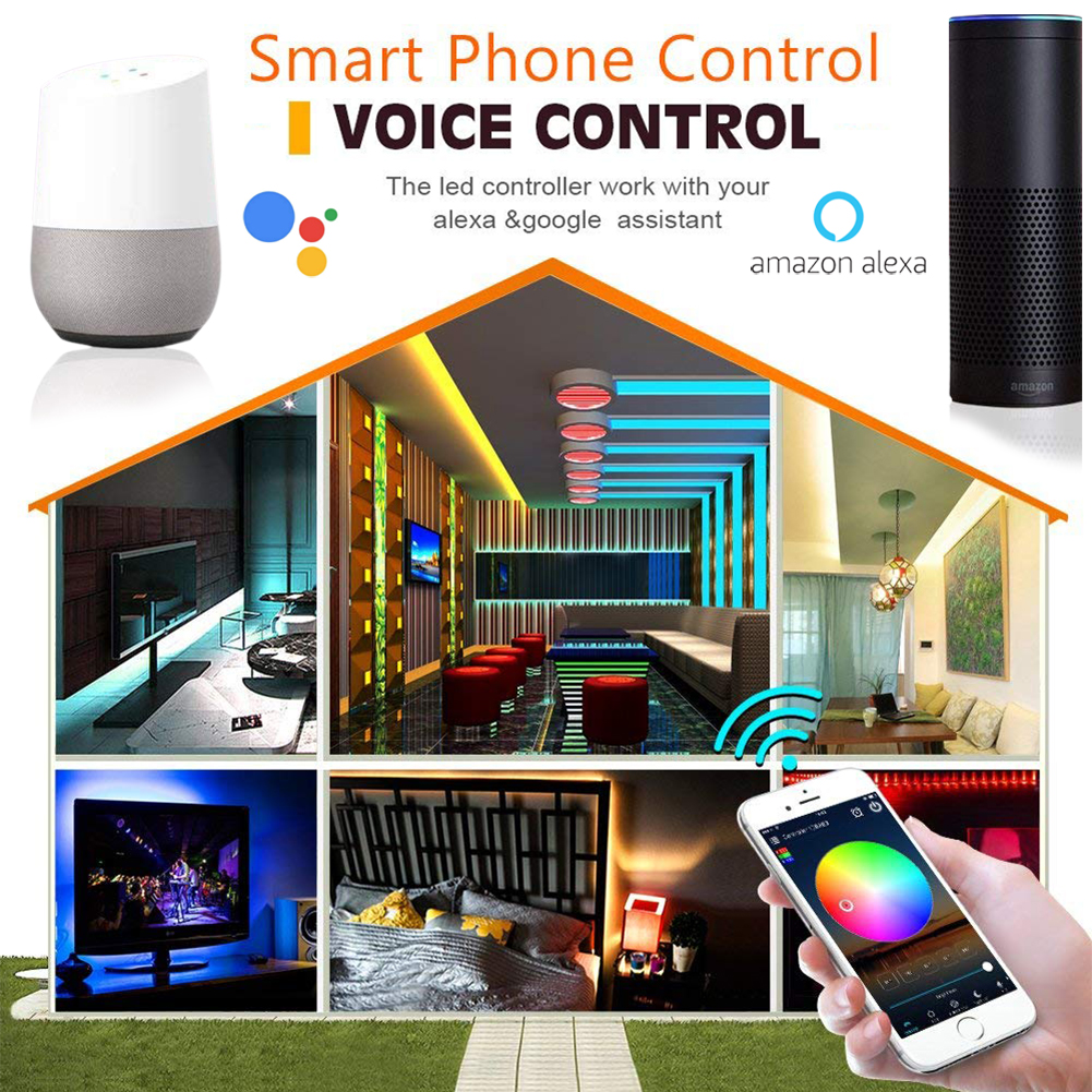 Smart WiFi RGB Led Kit compatible with  Echo devices