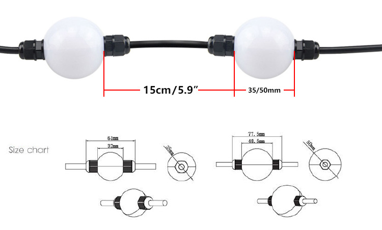 3D LED Pixel Ball Light String