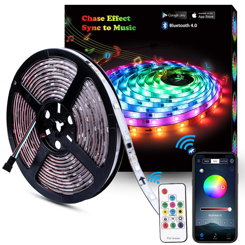 LED Rope Lights Chase Effect,RGB Led Strip Lights with Remote LED Strip Rope ... 