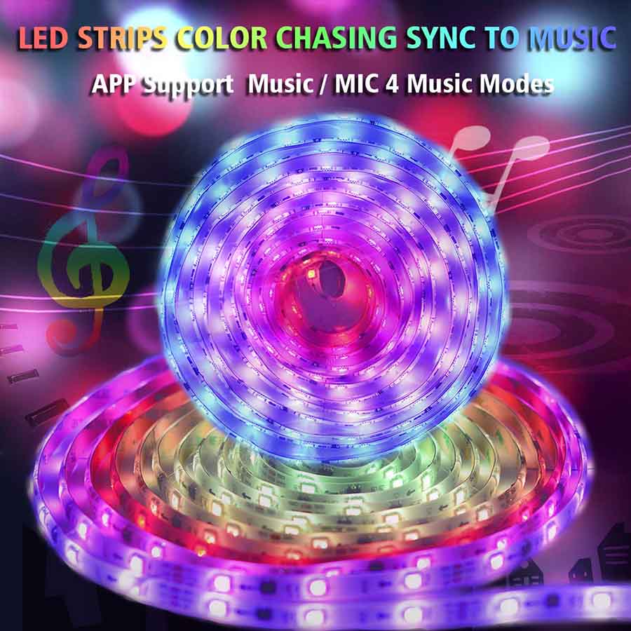 Color Chasing Led Strip Light Kits 10m 32 8ft Rainbow