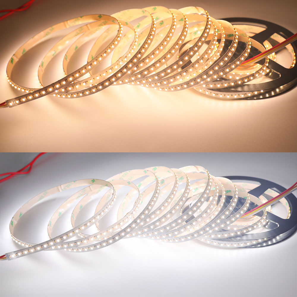 High CRI 95 2110SMD 308LEDs Tunable white CCT LED Strip Lights - DC24V Pure White+Warm White LED Lights