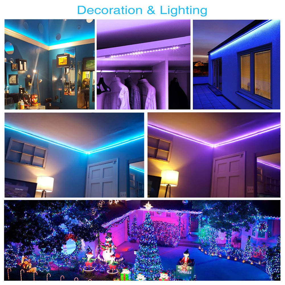 High-Density 144 LEDs/M WS2812B Digital 5050 RGB LED Strip Light, 5V DC