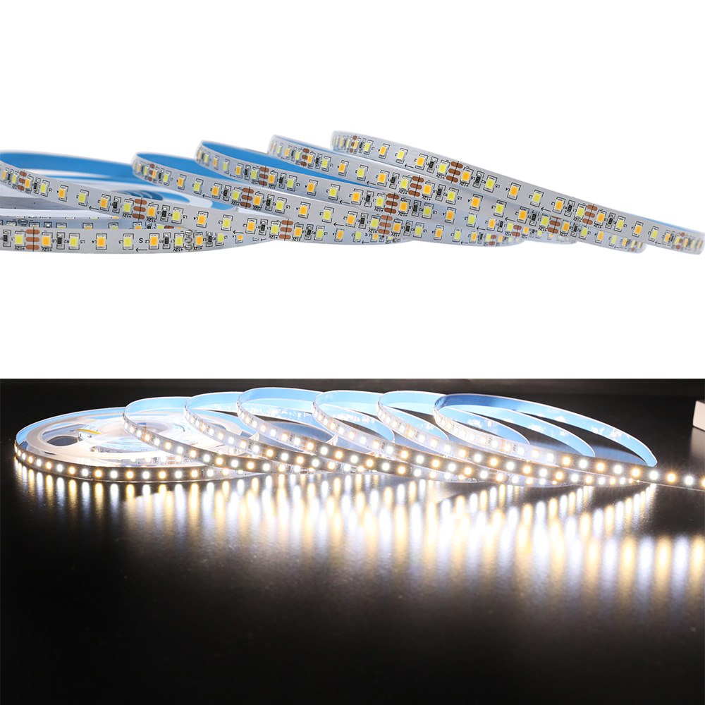 DC12V 2835SMD 600LEDs Flexible CCT LED Tape Light - Color Temperature Pure  White+Warm White