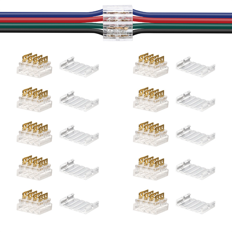 10 Pcs Micro 4 Port Plug in Wire Extender Connectors for 20 to 24 AWG Cables