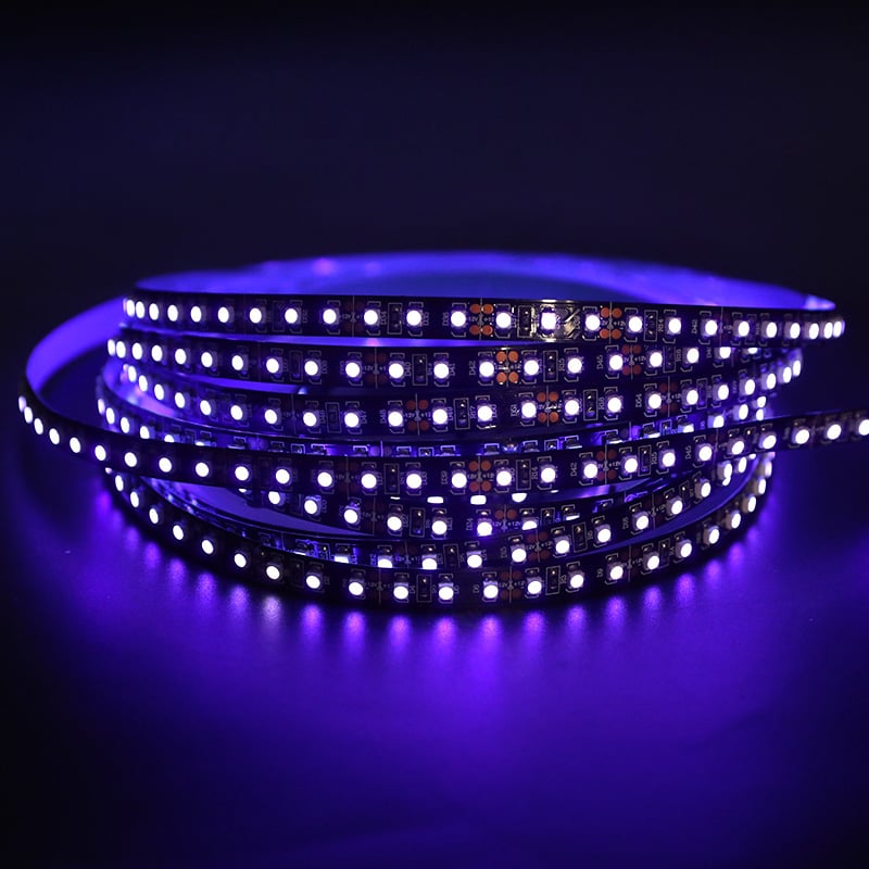 12-Volt 3528 Ultraviolet 370-375nm Blacklight LED Light Strip (8mm 120LEDs/m) 12-Volt 3528 Ultraviolet 370-375nm Blacklight LED Light Strip (8mm 120LEDs/m)