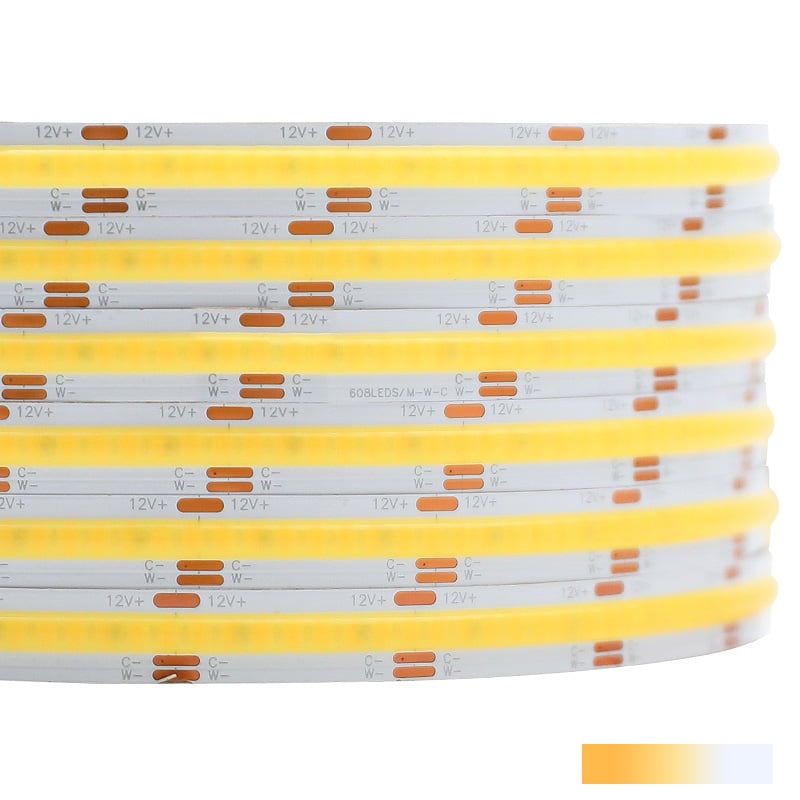 12 Volt Cob LED CCT 2700 to 6500 Kelvin Adjustable Light Strip Cuttable 12 Volt Cob LED CCT 2700 to 6500 Kelvin Adjustable Light Strip Cuttable