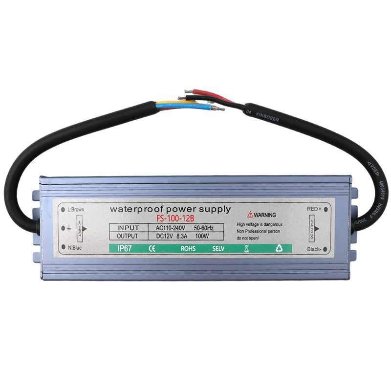 100W8.3A DC12V Constant Voltage Outdoor Waterproof IP67 Switching LED Driver Transformer Power Supply For LED Light Strips 100W8.3A DC12V Constant Voltage Outdoor Waterproof IP67 Switching LED Driver Transformer Power Supply For LED Light Strips