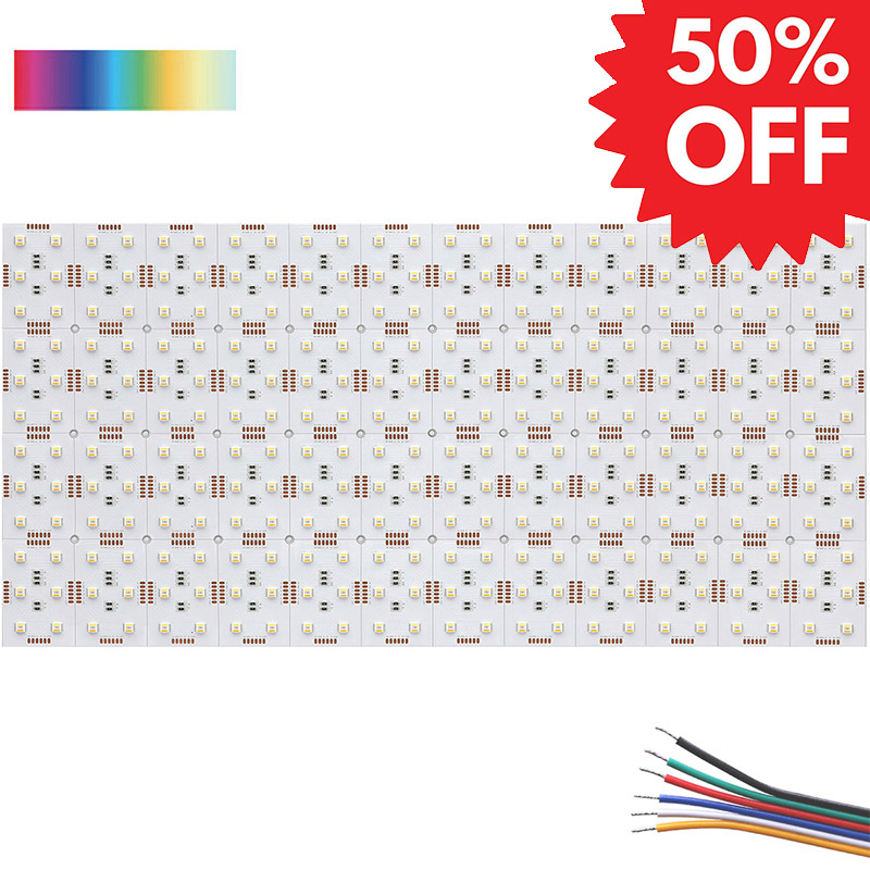24V 5-In-1 5050 RGBCCT Color Changing Flexible LED Sheet 24X12 24V 5-In-1 5050 RGBCCT Color Changing Flexible LED Sheet 24X12