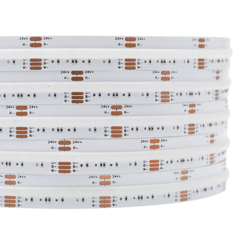 24V High Density RGBW COB LED Strip with a Thinner Cover Layer 840 LEDs / m