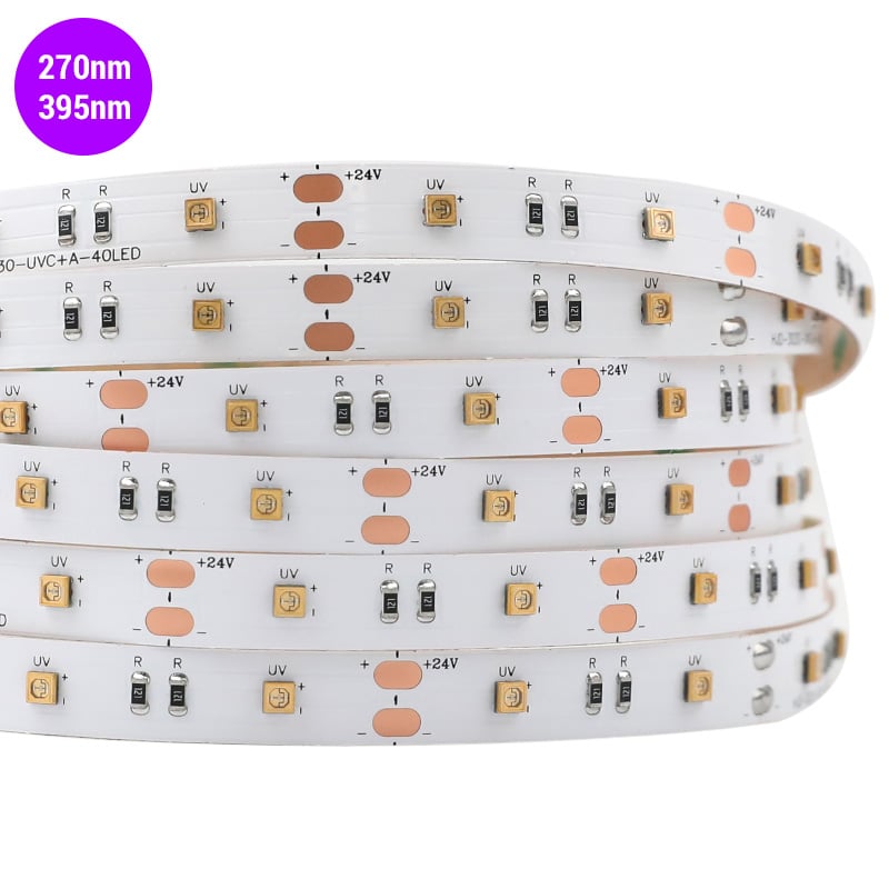 DC24V Dual-Band UV Germicidal & Photochemical Ultra Violet LED Light Strip DC24V Dual-Band UV Germicidal & Photochemical Ultra Violet LED Light Strip