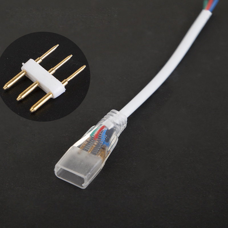 3 Pin Outdoor Line Voltage AC LED Strip Connector Cable