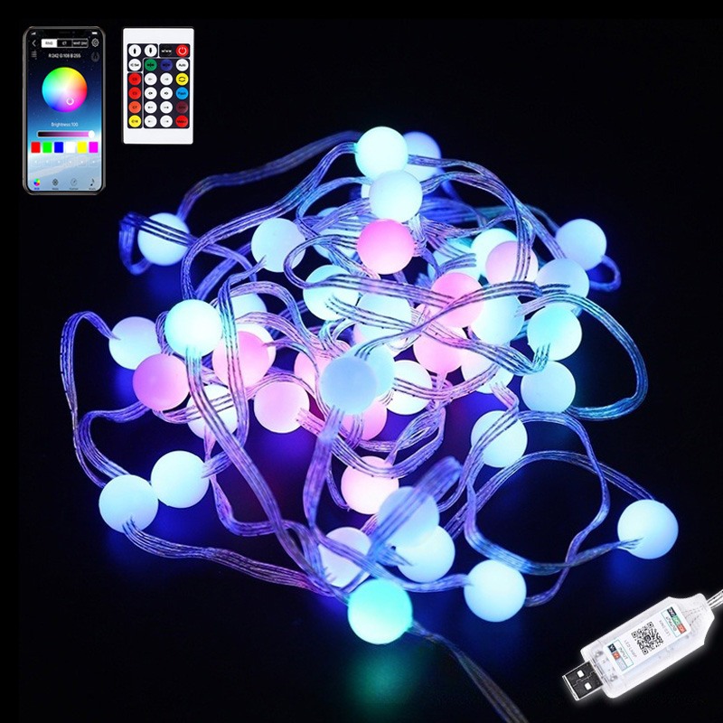 5V USB APP Controlled Waterproof Pixel Color Changing LED String Lights Kit