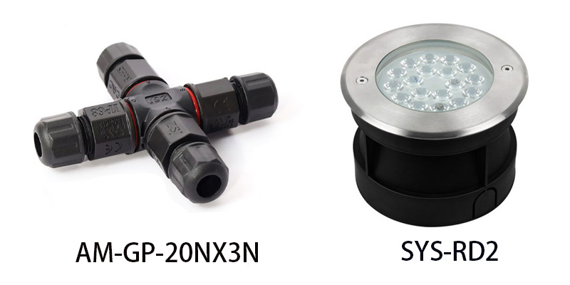 AM-GP-20NX3N X Type LED Light 3 Pin IP68 Waterproof Connector Match