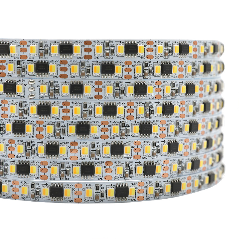 DC12V SM16703 SMD2835 Dynamic CCT Adjustable LED Strip Light 120 LEDs / m
