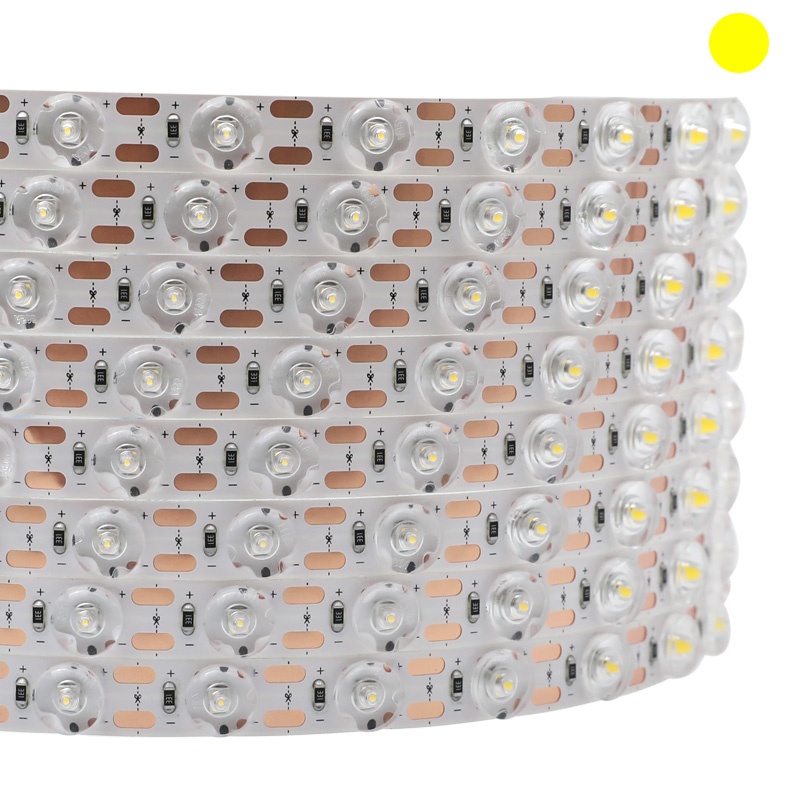 DC24V Light Diffusing Yellow LED Strip with Wide Angle Lens