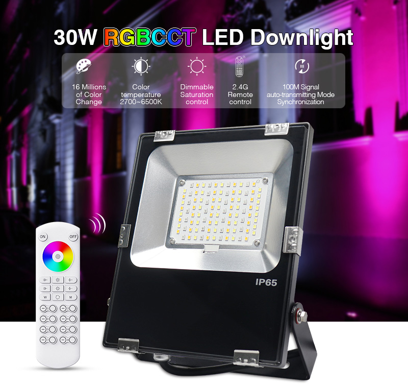 FL03RF AC Wireless RF Remote RGB CCT 30W Dimmable Floodlight LED Function