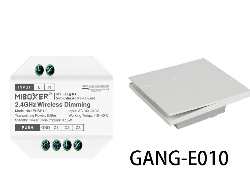 GANG-E010 LED Push Button Switch Panel with PUSH1-3