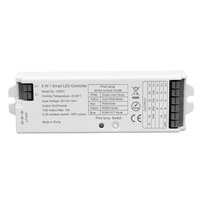 LM051 5 in1 12 to 24VDC Dimmer LED Light Strip RF Controller