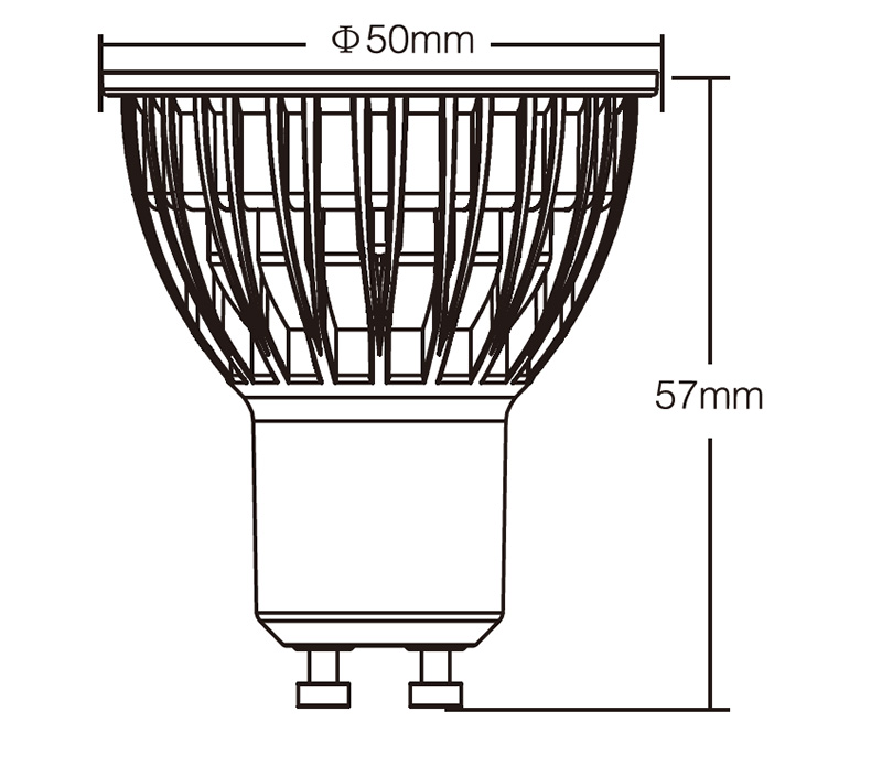 LM080Z Dimmable 4W GU10 RGB CCT LED Zigbee Spotlight Dimension