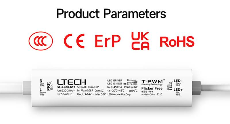 SE-6-100-G1T 6W 100mA Efficient Ultra Small CC Dimmable Triac LED Driver