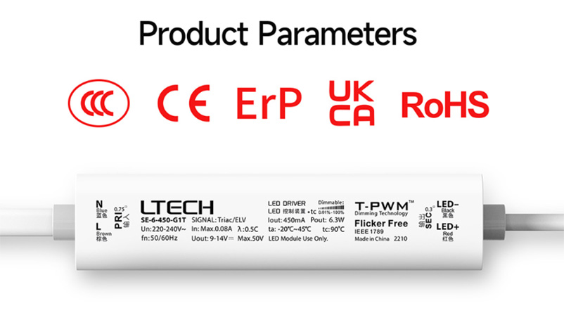 SE-6-250-G1T 6W 250mA Ultra Small Soft Start CC Dimmable Triac Driver