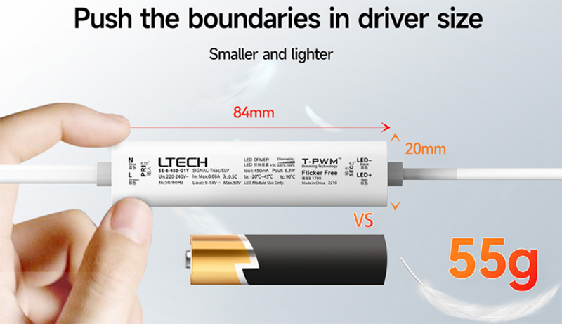 SE-6-400-G1T 6W 400mA Lightweight CC Dimming Compatible Triac Driver