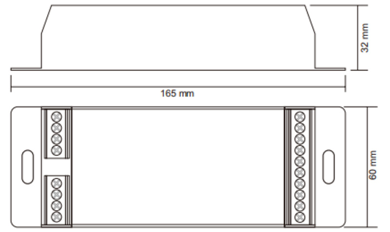 SR-2108EAS-RJ45 CV 4 CH  RDM DMX512 16 Bit Decoder Size