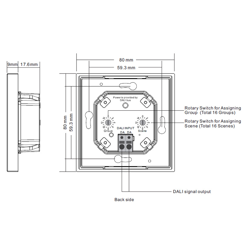 SR-2422NK8-CCT-G1-S2 CCT LED DALI Wall Panel Remote Push Button SR-2422NK8-CCT-G1-S2 CCT LED DALI Wall Panel Remote Push Button