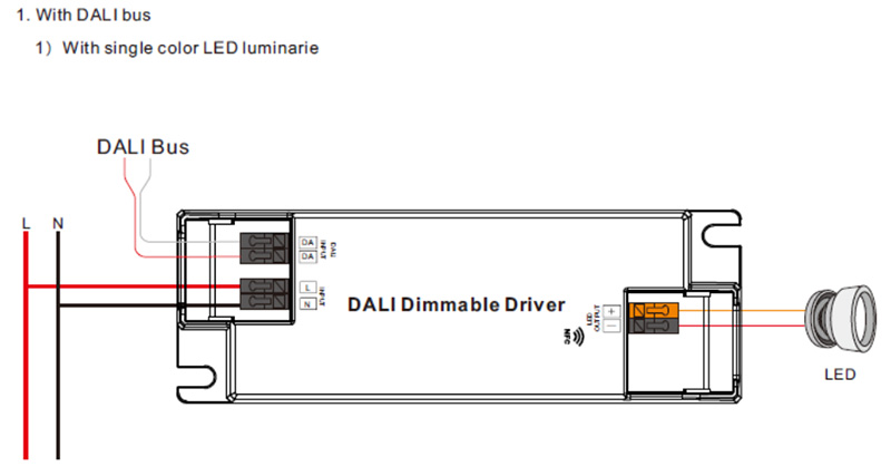 SRP-2305N-10CC100-500 10W CC DT6 NFC DALI Driver Wiring Diagram