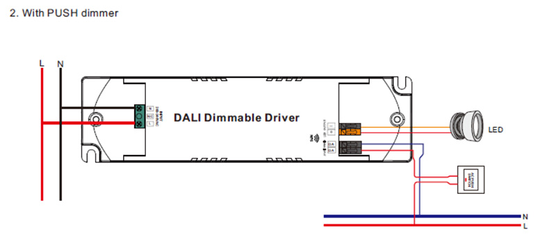 SRP-2305N-15CC100-700 CC NFC DALI2 DT6 LED Dimmer Driver 15W Wiring Diagram