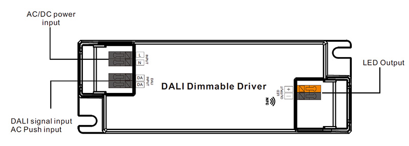 SRP-2305N-25CC250-700 CC NFC DALI 2 25W LED Driver Function Introduction