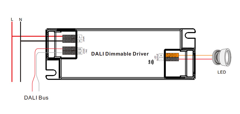 SRP-2305N-25CC250-700 CC NFC DALI 2 25W LED Driver Wiring Diagram