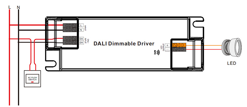 SRP-2305N-25CC250-700 CC NFC DALI 2 25W LED Driver Wiring Diagram