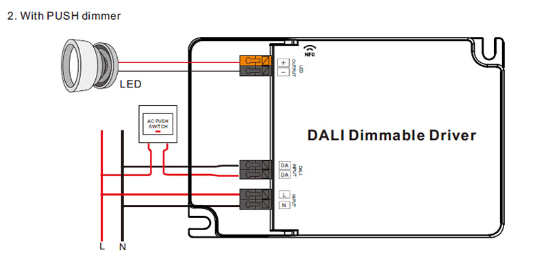 SRP-2305N-65CC500-1500 65W CC 500 to 1500mA LED Driver DALI NFC Wiring Diagram