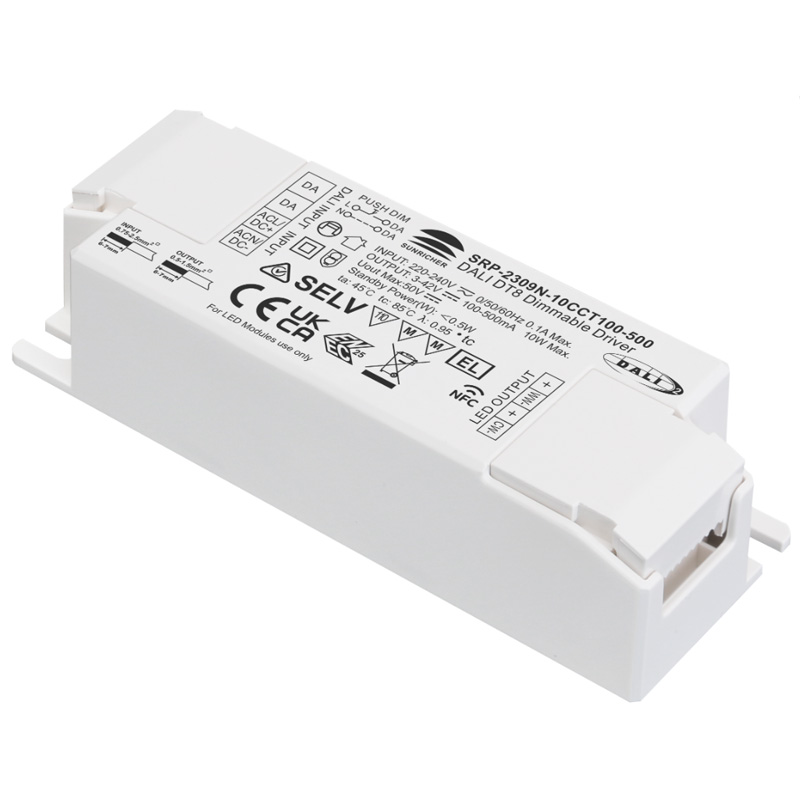 SRP-2309N-10CCT100-500 CC 10W NFC Programmable DALI DT8 Driver