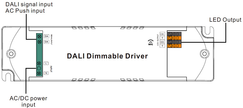 SRP-2309N-12CCT100-700 12W CC NFC LED Tunable White DALI Driver Function Introduction