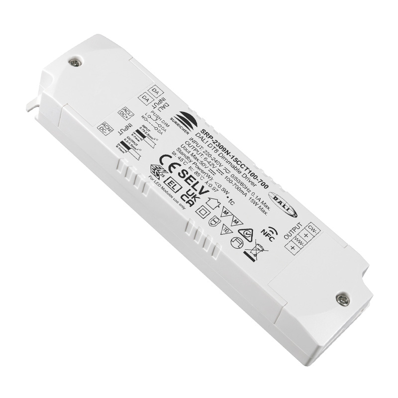 SRP-2309N-15CCT100-700 NFC DALI 2 DT8 15W CCT LED Driver