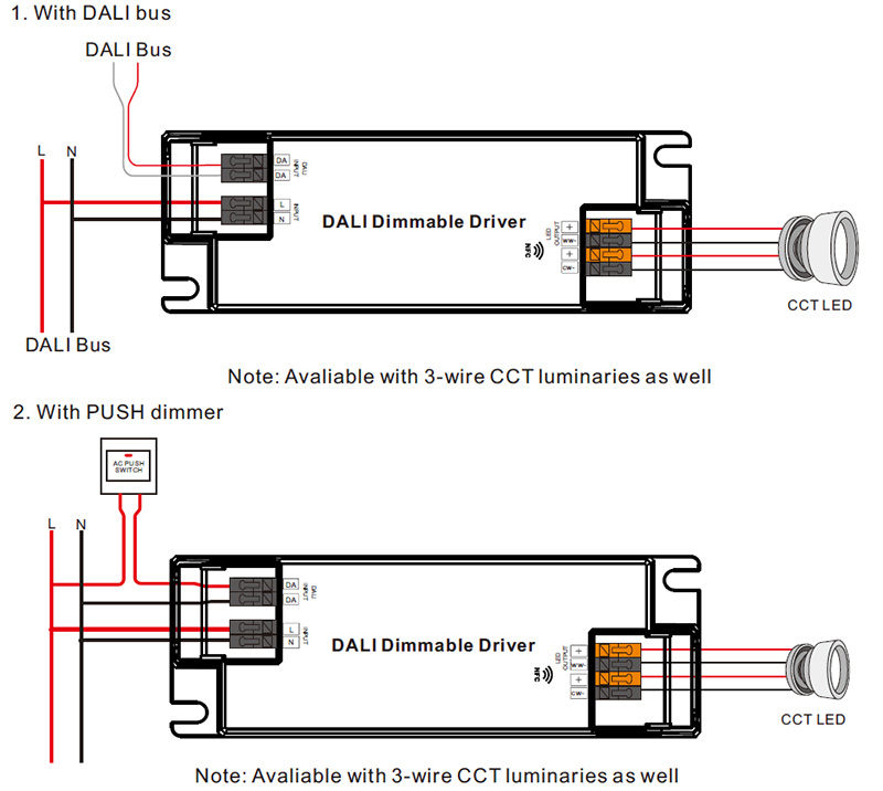 SRP-2309N-25CCT250-700 25W CC DALI DT8 NFC CCT Driver Wiring Diagram