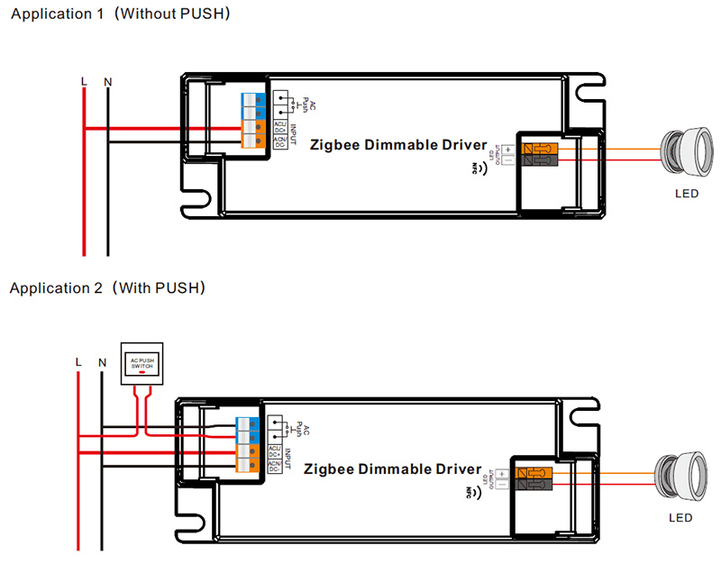 SRP-ZG9105N-10WCC100-500 CC LED NFC Zigbee Driver 10W Wiring Diagram