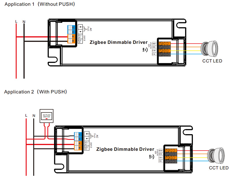 SRP-ZG9105N-10WCCT100-500 CC 10W CCT Zigbee LED Driver NFC Wiring Diagram