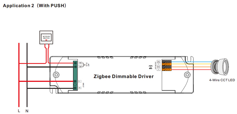 SRP-ZG9105N-12CCT100-700 CC Dimmable NFC Zigbee CCT LED Driver 12W Wiring Diagram