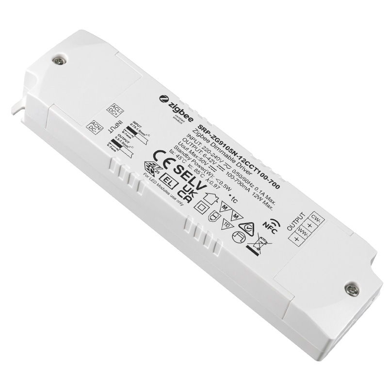 SRP-ZG9105N-12CCT100-700 CC Dimmable NFC Zigbee CCT LED Driver 12W