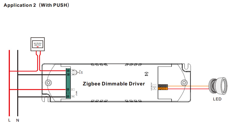 SRP-ZG9105N-15CC100-700 CC 15W NFC Zigbee Dimmable LED Driver Wiring Diagram