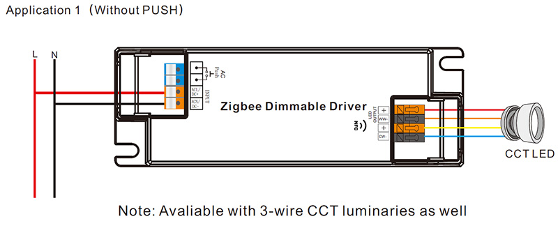 SRP-ZG9105N-25CCT250-700 CC NFC CCT Zigbee LED Driver Dimmer 25W Wiring Diagram