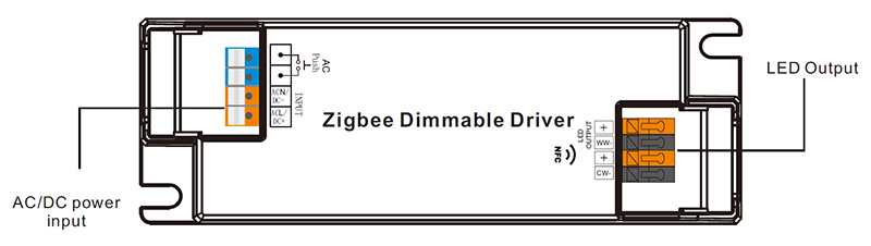 SRP-ZG9105N-45CCT500-1400 CC Zigbee CCT LED Dimmable Driver NFC Function introduction