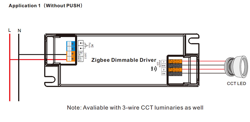 SRP-ZG9105N-45CCT500-1400 CC Zigbee CCT LED Dimmable Driver NFC Wiring Diagram